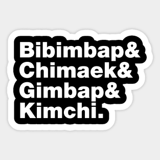 Bibimbap & Chimaek & Gimbap & Kimchi. - Korean Foods Sticker